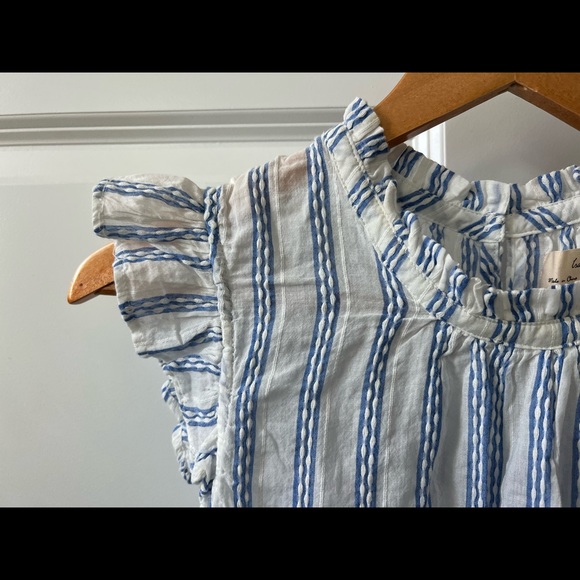 NWOT Anthropologie Blue and White Striped Isabella Sinclair Blouse Small - Picture 2 of 4
